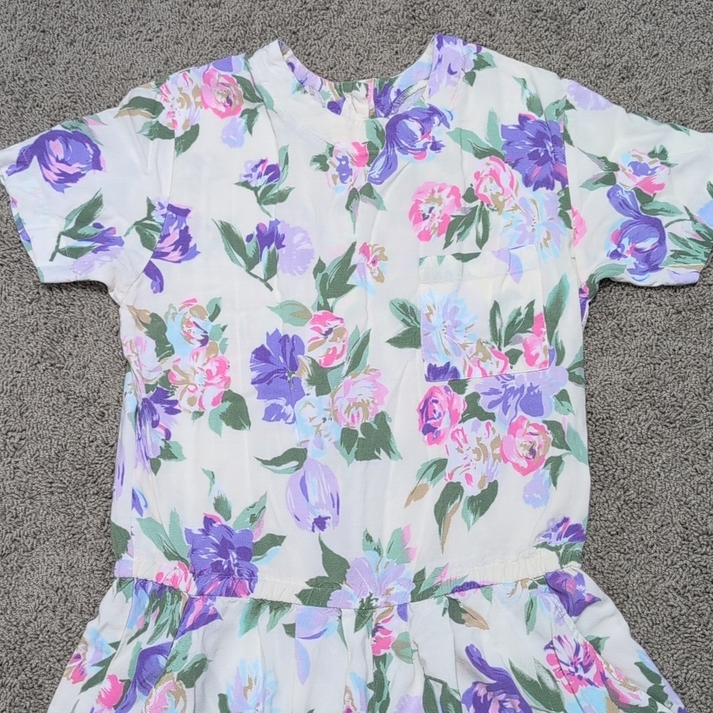 Vintage Ellen Ashley Romper Floral Rayon Women's Small - Picture 2 of 12